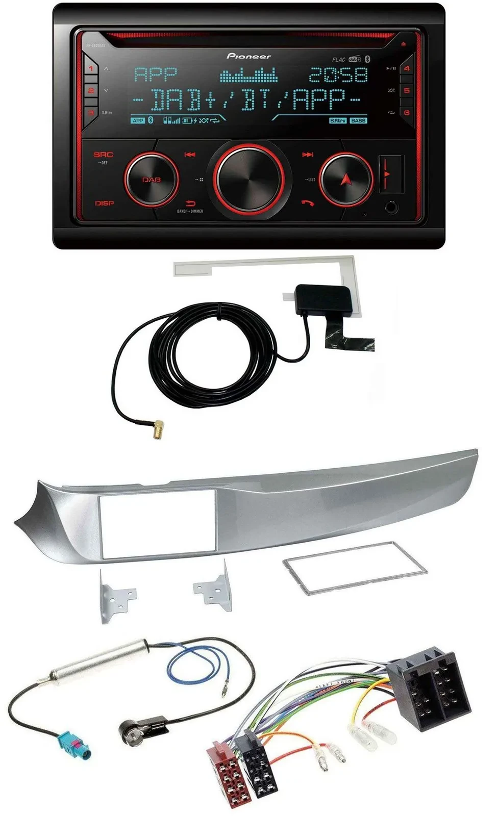 Pioneer 2DIN MP3 DAB USB CD Bluetooth Autoradio für Alfa Giulietta 05/2010-10/20