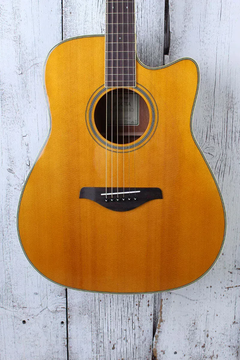 Трансакустическая гитара Yamaha TransAcoustic Dreadnought Cutaway Acoustic Electric Guitar Vintage Tint