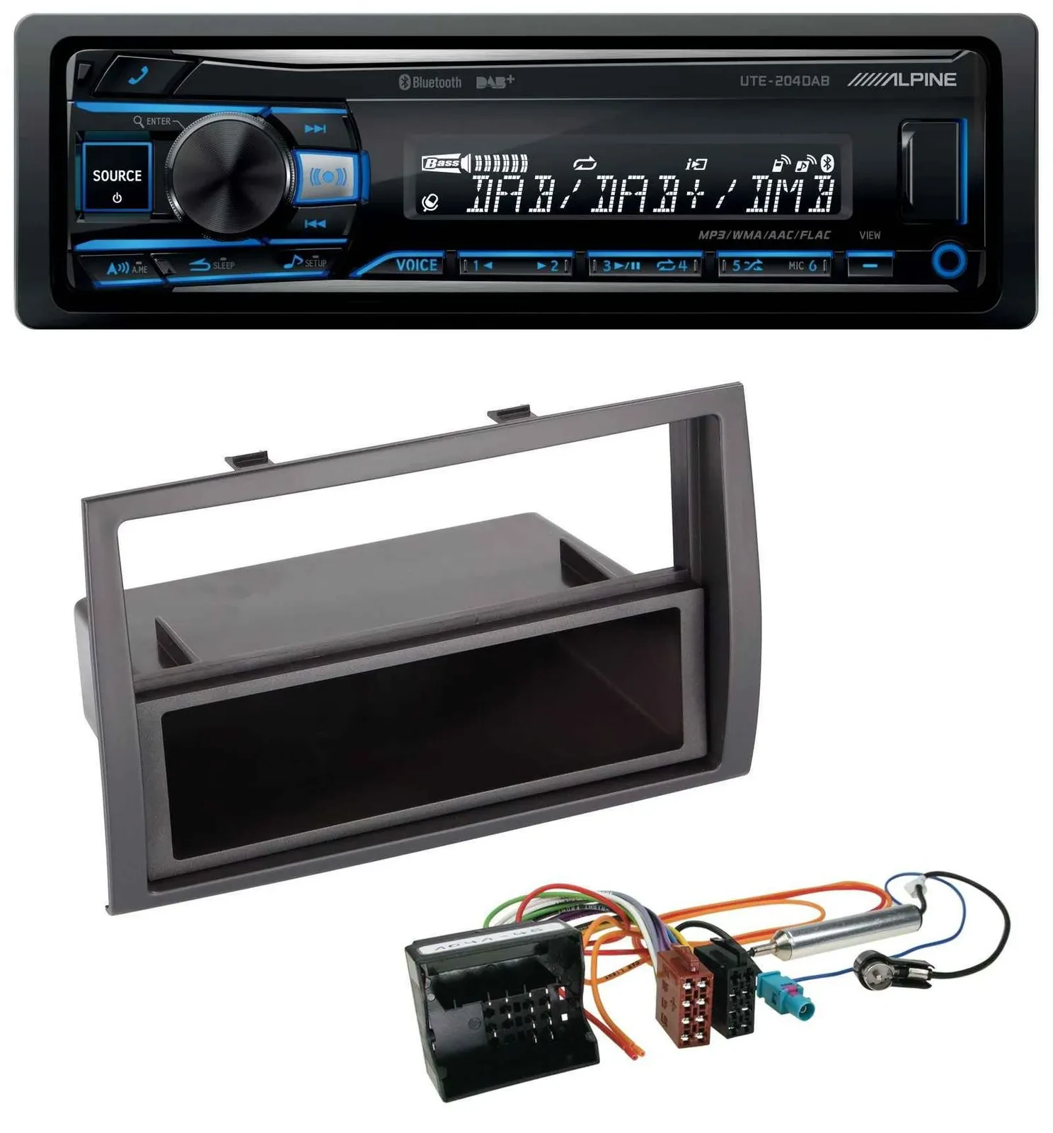 Автомагнитола Alpine USB Bluetooth DAB MP3 для Citroen Jumper (2006–2011), Quadlock