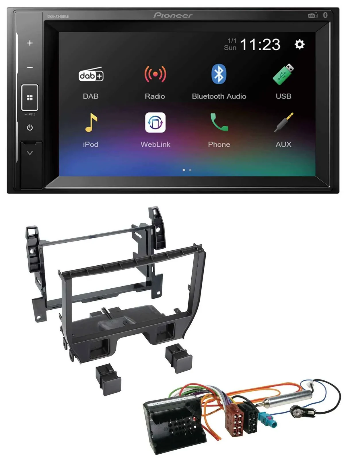 Pioneer DAB MP3 2DIN Bluetooth USB Autoradio für Citroen C3 2010-2016 DS3 ab 201