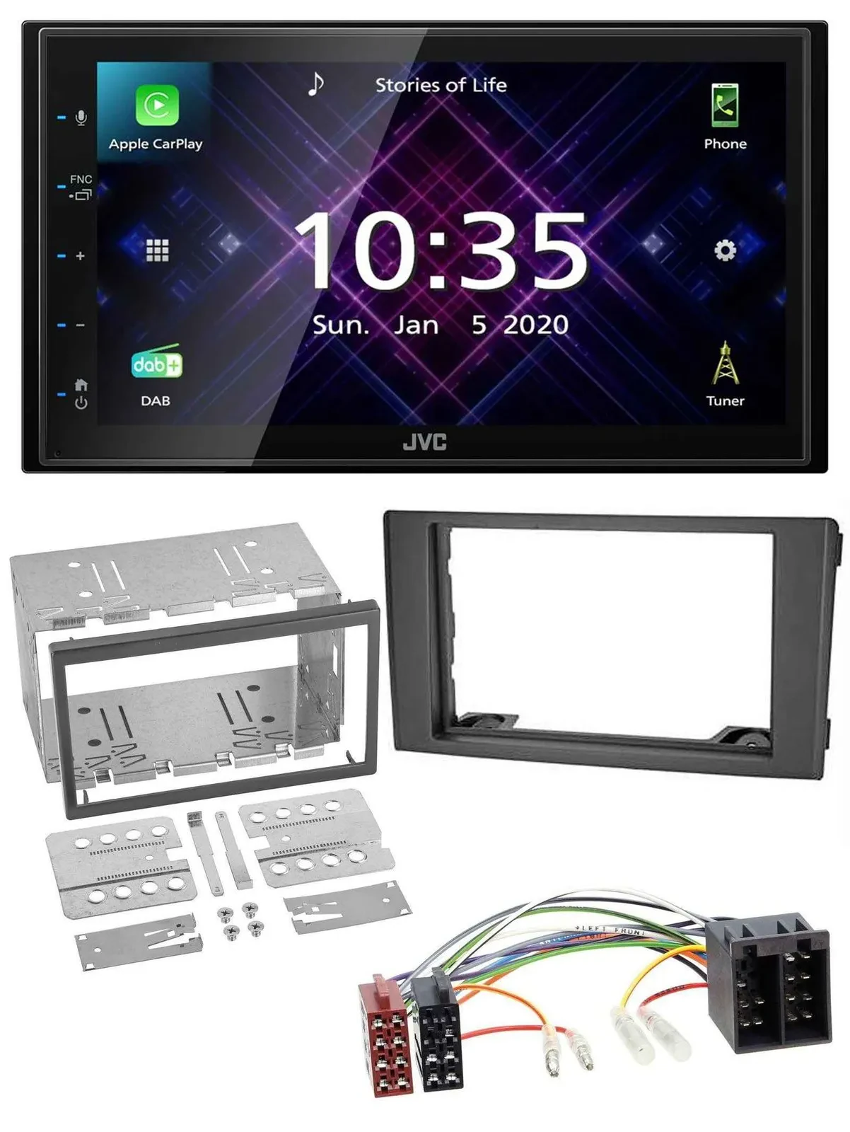 JVC DAB 2DIN MP3 Bluetooth USB Autoradio für Iveco Daily 06-14 schwarz
