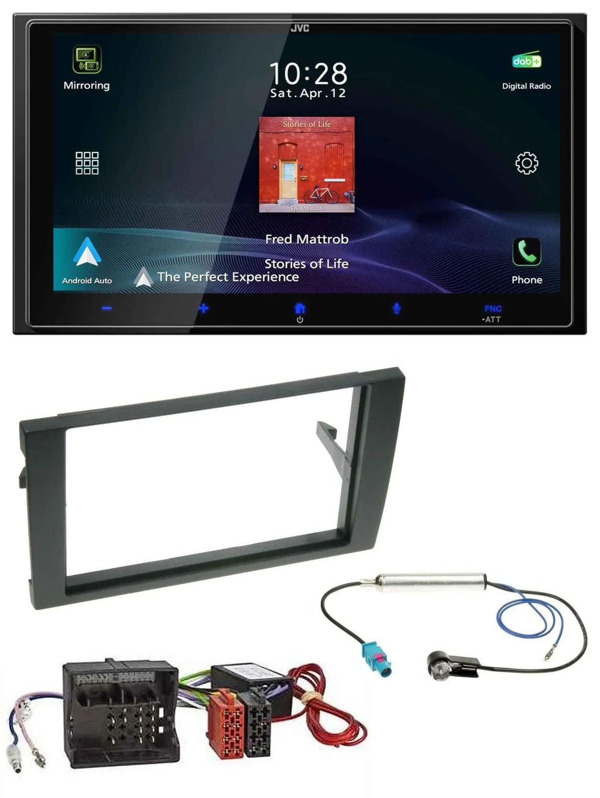 JVC USB Bluetooth 2DIN DAB MP3 Autoradio für Audi A4 B7 04-08 Aktivsystem MOST Q