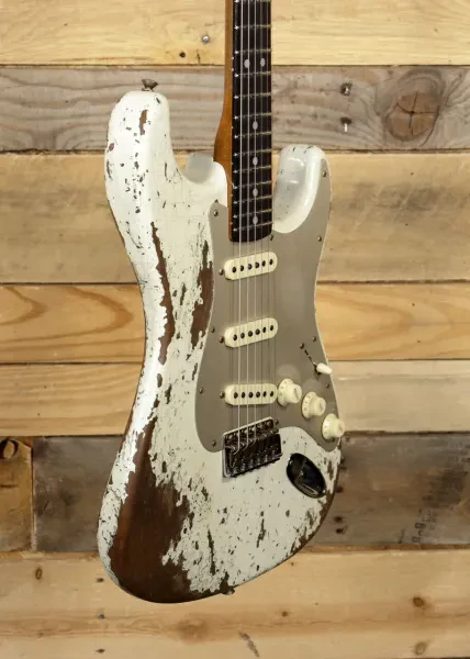 Fender Custom Shop Roasted Big Head Strat Electric Guitar Aged White Super Heavy