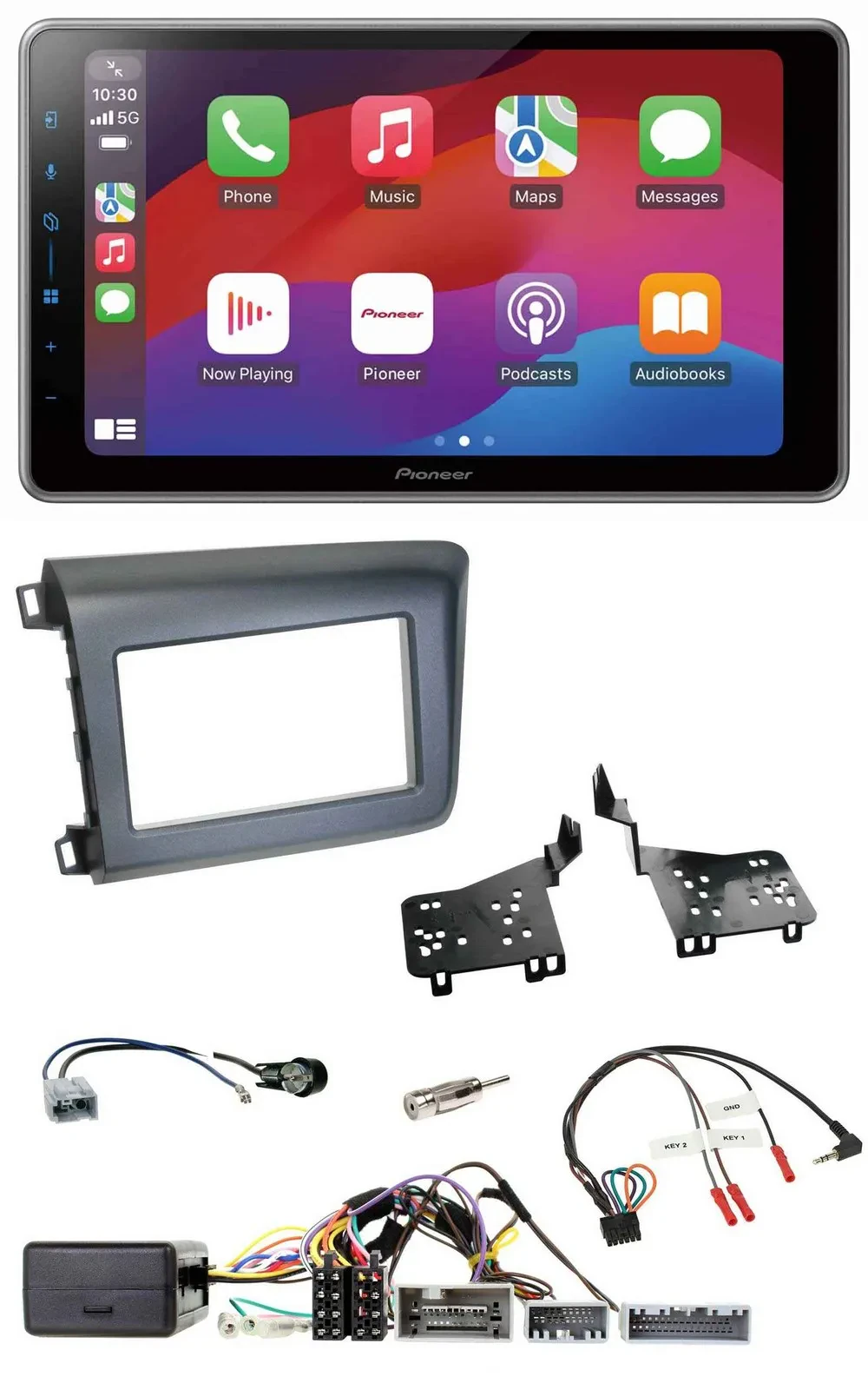 Pioneer Lenkrad USB DAB Bluetooth 2DIN Autoradio für Honda Civic US Modelle 2012