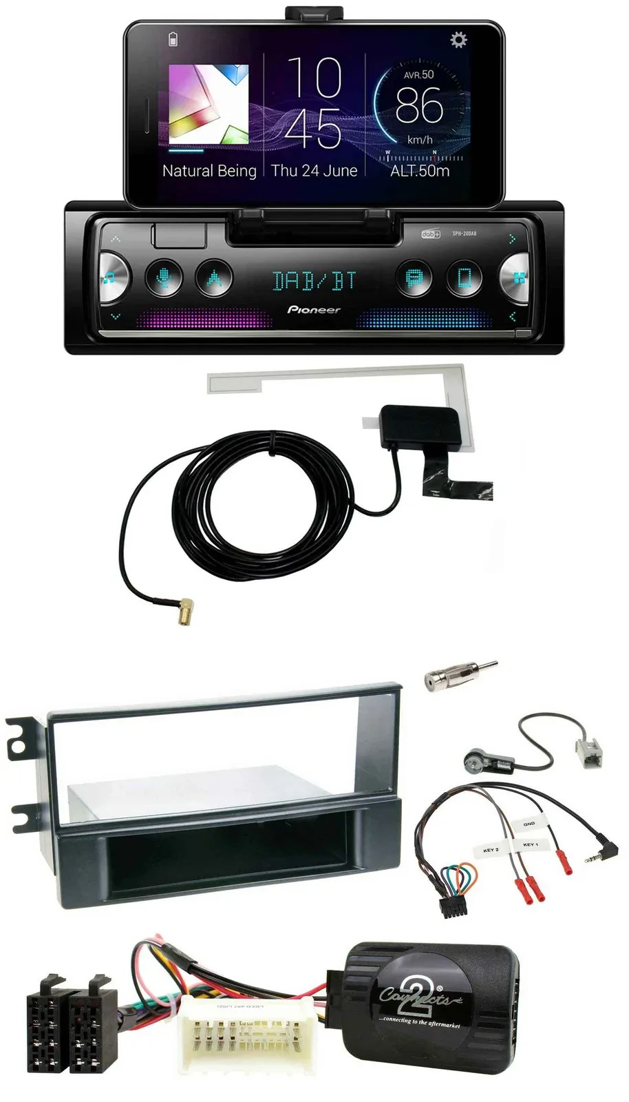 Pioneer DAB Bluetooth Lenkrad USB Autoradio für Kia Sportage II 2008-2010