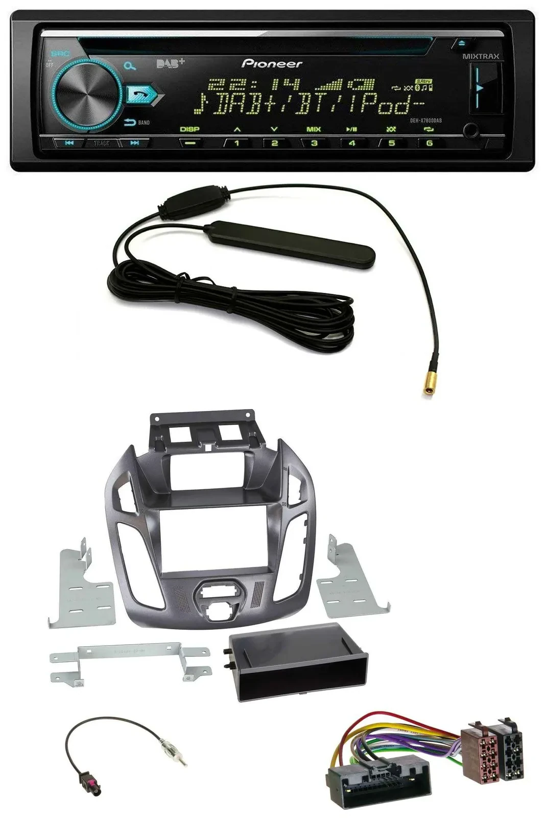 Автомагнитола Pioneer CD/MP3/AUX/DAB/USB для Ford Transit Connect 2012–2018 с дисплеем