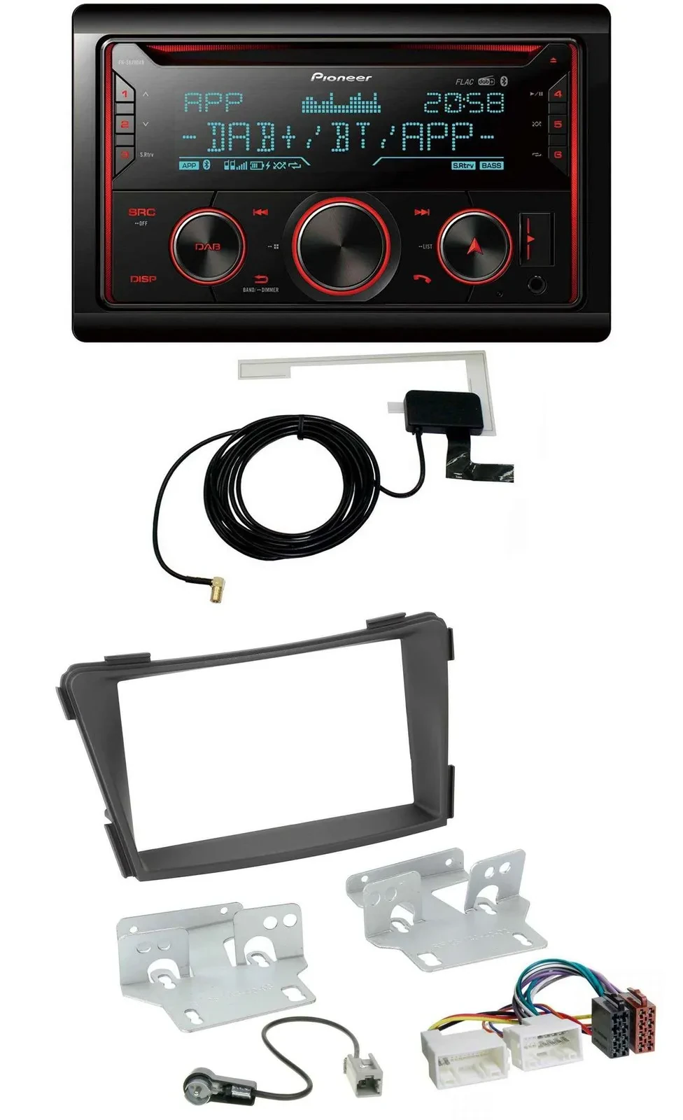 Автомагнитола для Hyundai i40 (VF) Pioneer 2-DIN, CD/MP3, DAB, USB, Bluetooth, черный