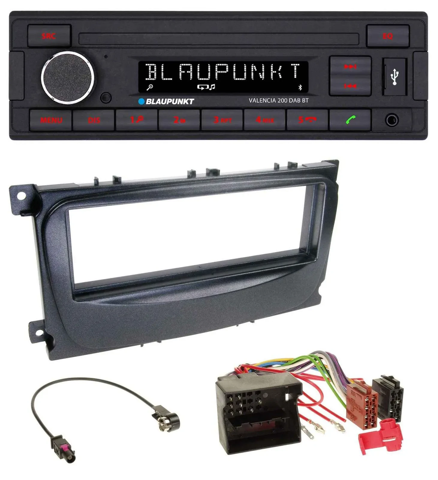 Blaupunkt DAB MP3 Bluetooth USB Autoradio für Ford Focus C-Max Galaxy ab 2007 sc