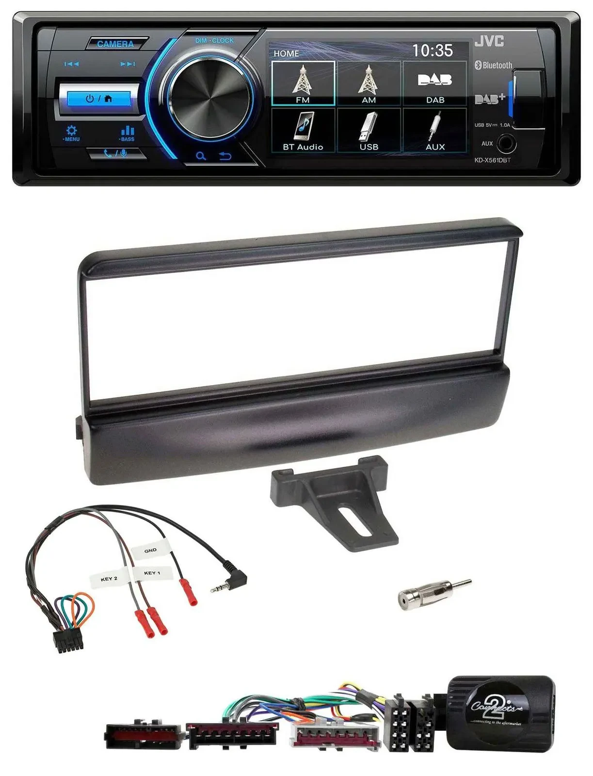 JVC Bluetooth Lenkrad USB DAB Autoradio für Ford Escort Focus schwarz