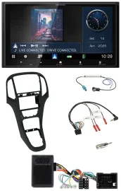 Автомагнитола Kenwood 2DIN, Bluetooth, USB, DAB, для Opel Astra (с 2009), перламутрово-черная, поддержка кнопок на руле
