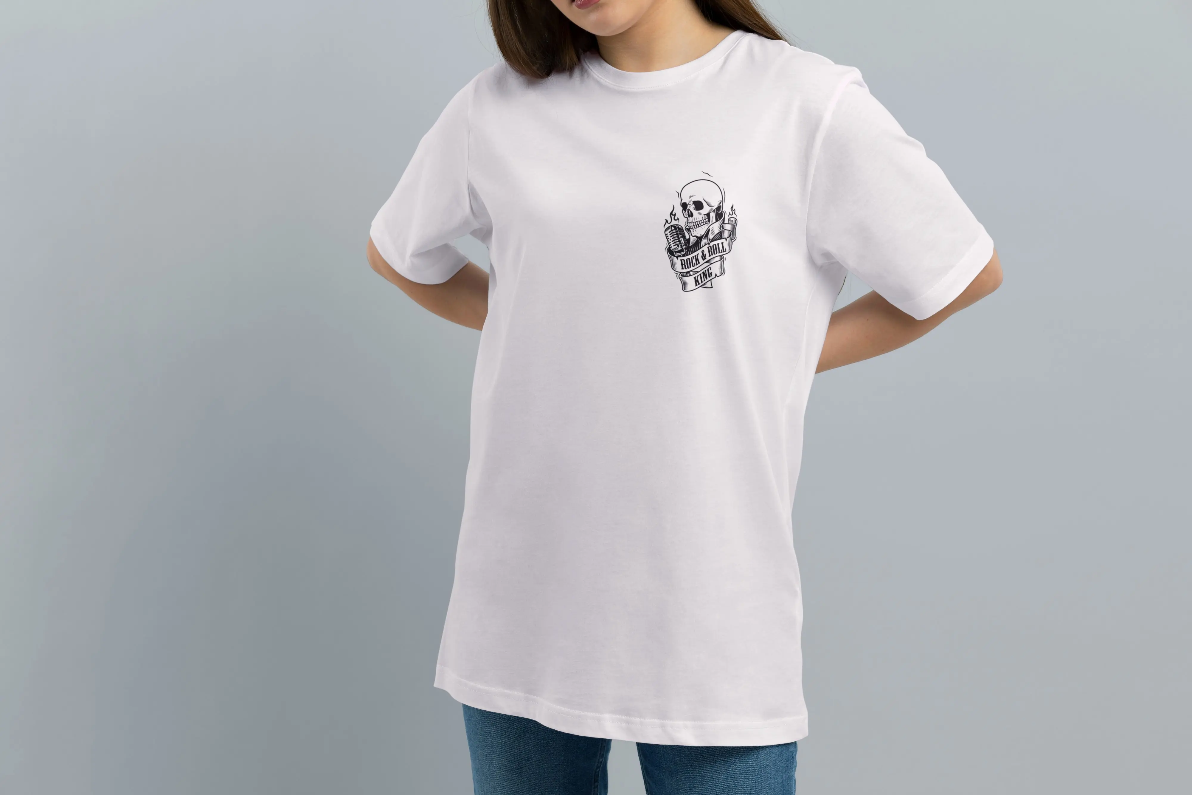Футболка Popmerch MWM149 "Rock & Roll King" белая, мужская, размер M