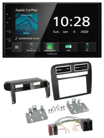 Kenwood Bluetooth MP3 DAB USB 2DIN Autoradio für Fiat Grande Punto 2005-2009 sch