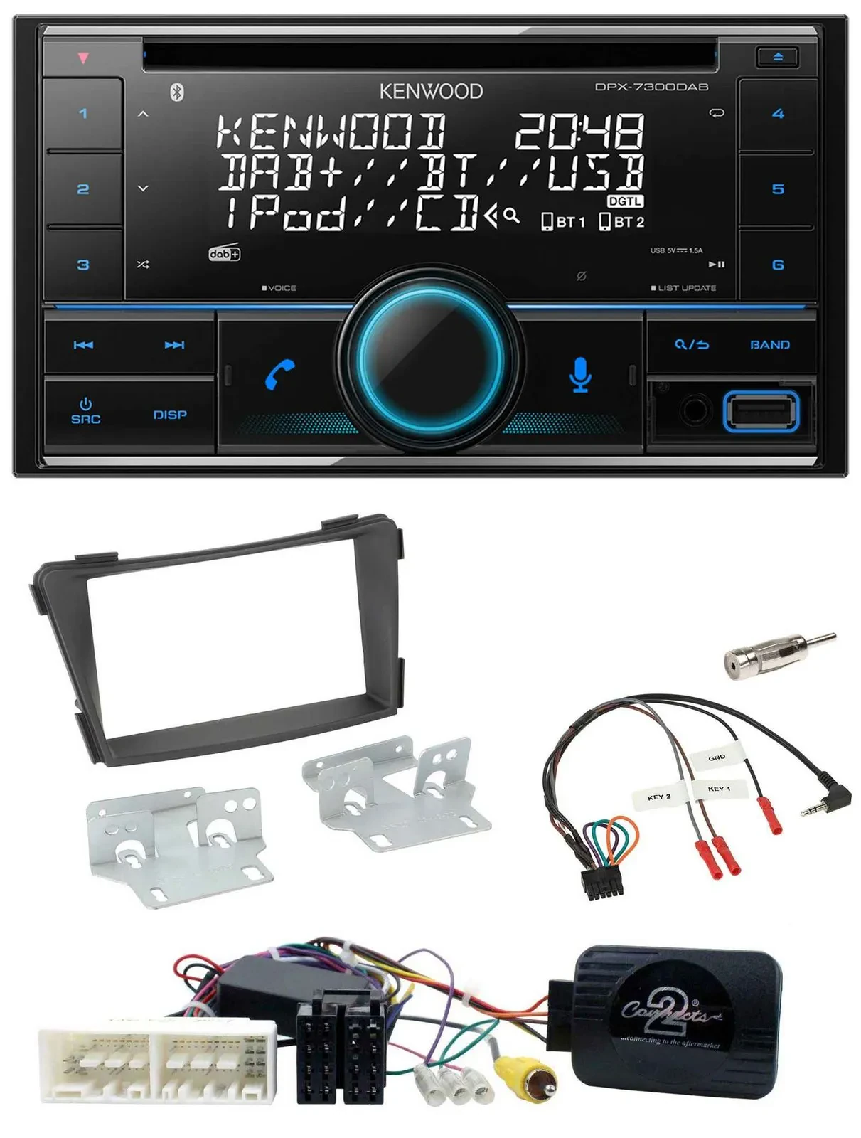 Автомагнитола Kenwood 2DIN CD DAB USB Bluetooth, совместимая с кнопками на руле, для Hyundai i40 (VF) с 2016 года