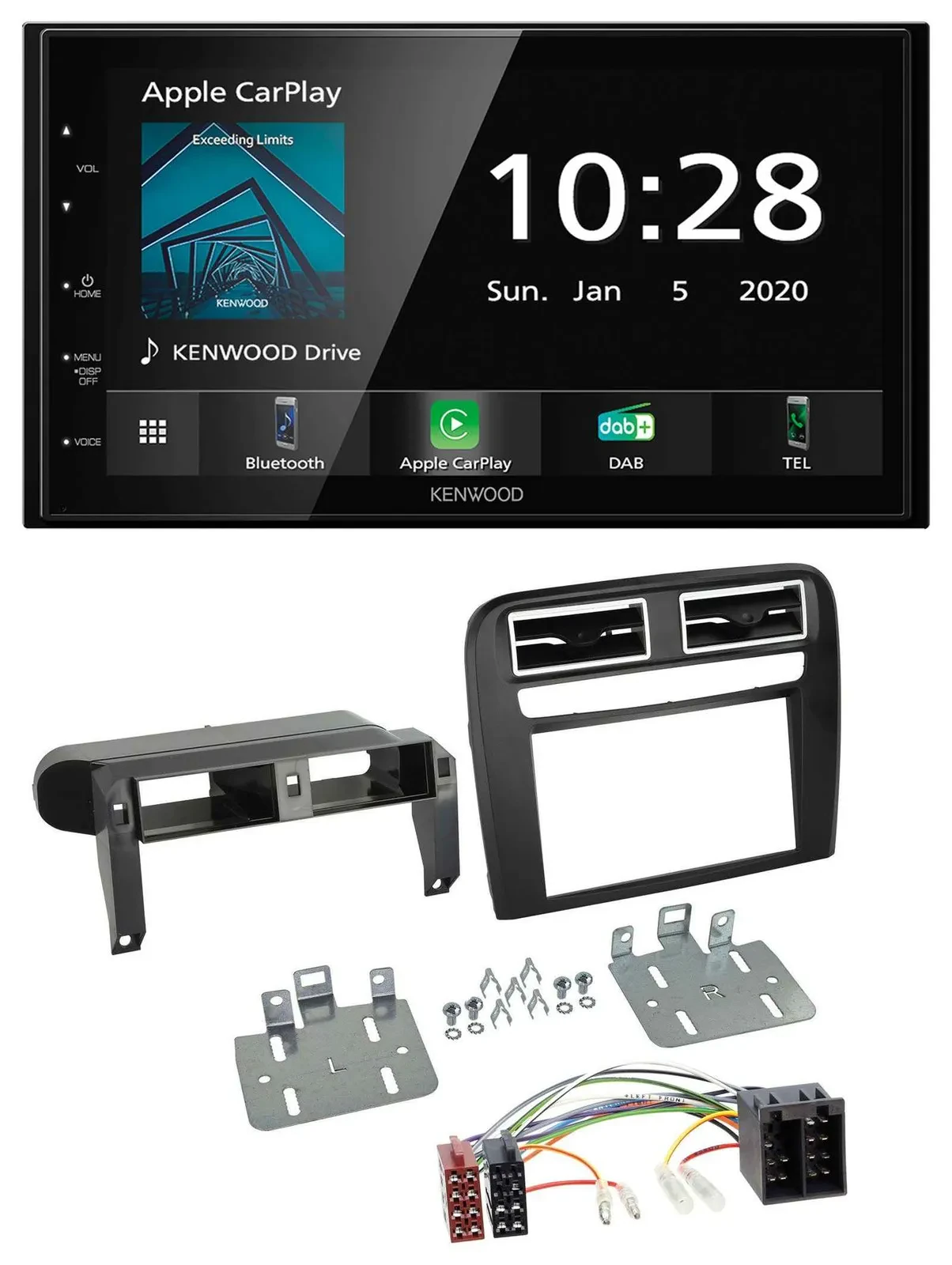 Kenwood Bluetooth MP3 DAB USB 2DIN Autoradio für Fiat Grande Punto 2005-2009 sch