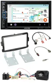 Alpine Bluetooth TMC USB DAB 2DIN Lenkrad Navigation für Dacia ab 2012 piano sch