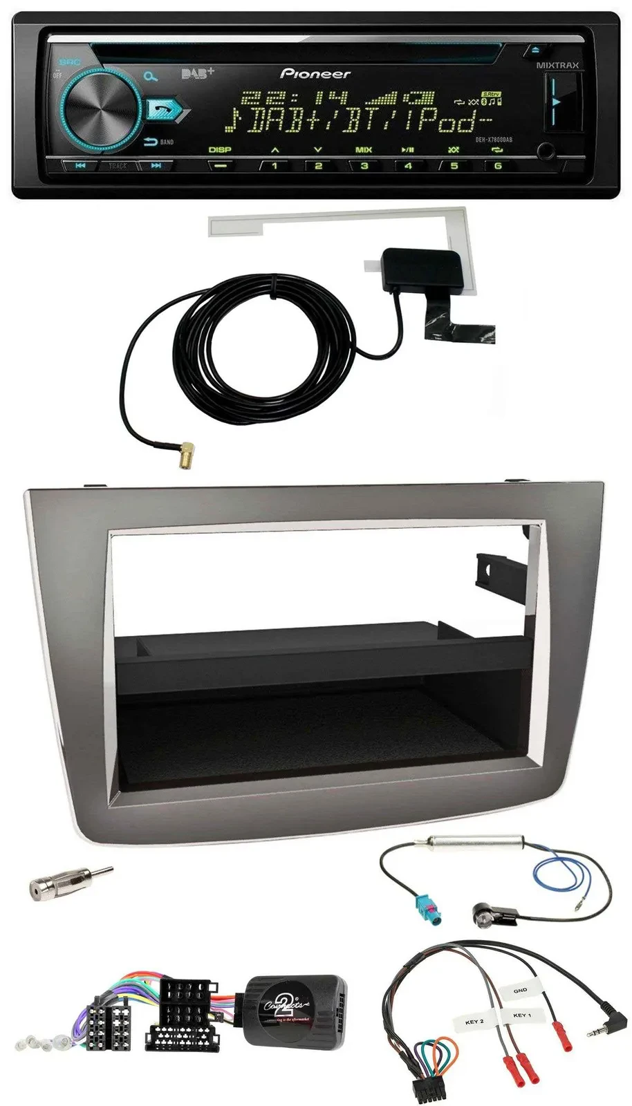 Автомагнитола для Alfa Romeo Mito 955 (2008–2014) Pioneer CD/USB/DAB, MP3, серебристая