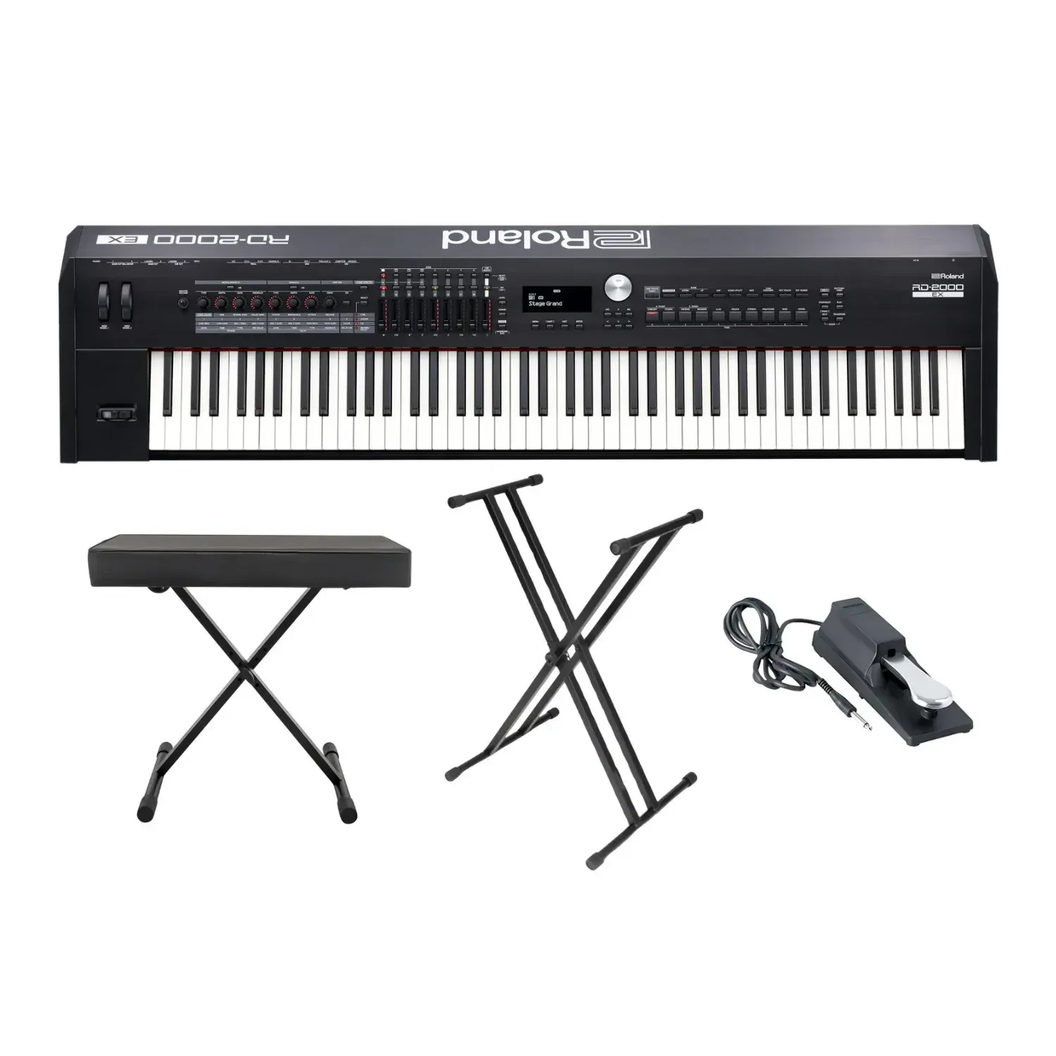 Roland RD-2000 EX 88-Key Digital Bundle with Workstation Essentials (4 items)