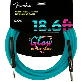 Инструментальный кабель Fender Professional Series Glow in the Dark Cable Blue 18.6 Feet