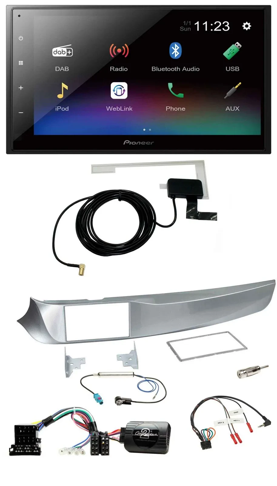 Pioneer DAB Lenkrad Bluetooth 2DIN USB Autoradio für Alfa Giulietta 2010-2014 94