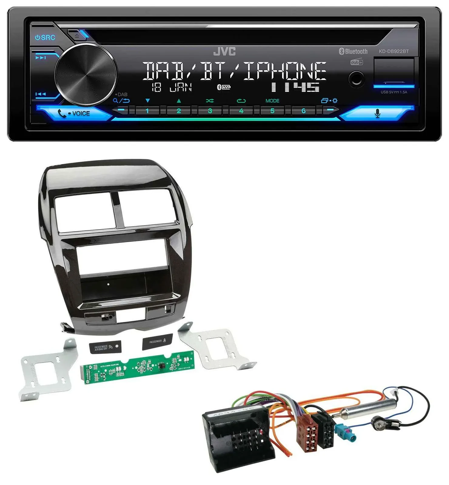 JVC Bluetooth MP3 USB DAB CD Autoradio für Citroen C4 Aircross Mitsubishi ASX Pe