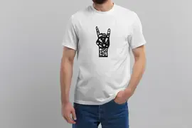 Футболка Popmerch WWXS100 "All in Horns" белая, женская, размер XS