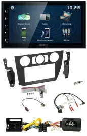 Автомагнитола Kenwood 2 DIN Bluetooth USB DAB для BMW 3 Series 2005–2013 (ручной климат-контроль), поддержка управления на руле