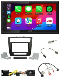 JVC Bluetooth 2DIN Lenkrad DAB USB Autoradio für BMW 1er aut. Klima E81/E82/E87/