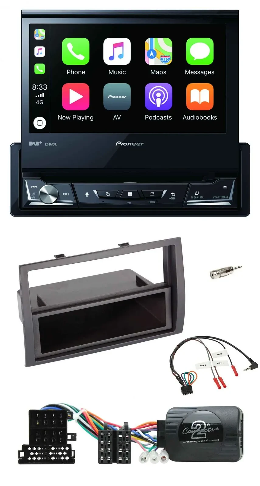 Автомагнитола для Citroen Jumper 2008–2011 Pioneer DVD, Bluetooth, DAB, USB, поддержка кнопок на руле