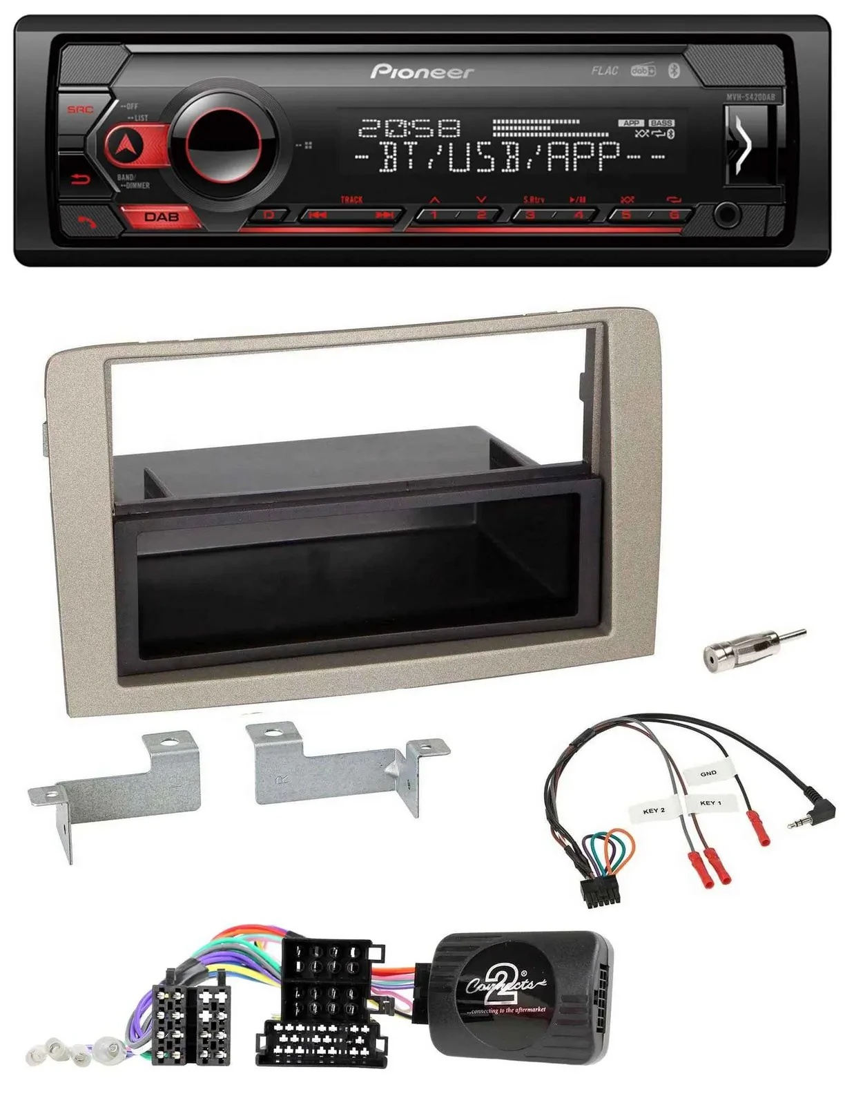 Pioneer Lenkrad USB DAB Bluetooth Autoradio für Lancia Musa 2004-2012