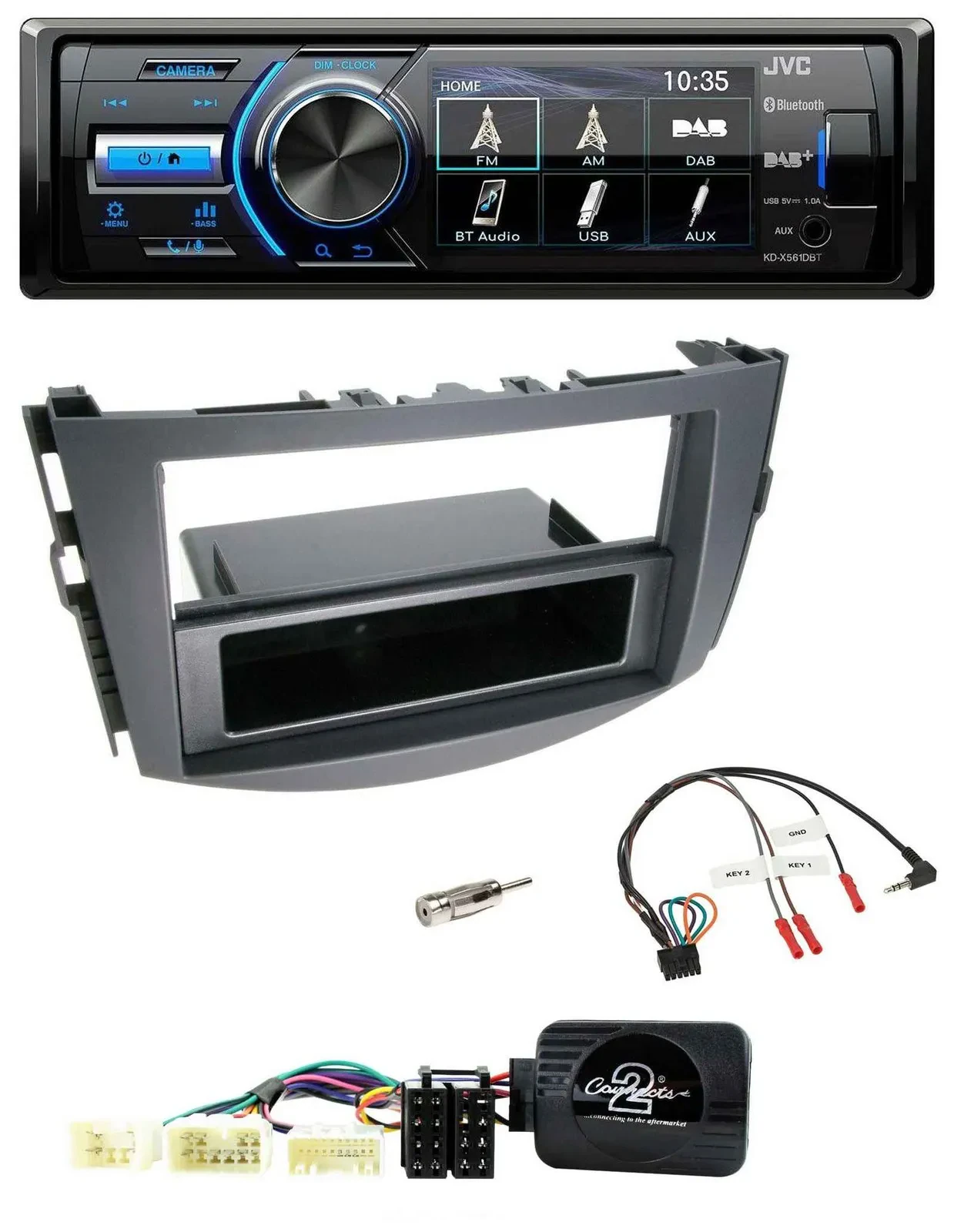 JVC Bluetooth Lenkrad USB DAB Autoradio für Toyota RAV-4 2006-2011