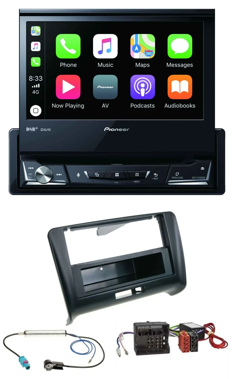 Pioneer DVD Bluetooth DAB USB MP3 Autoradio für Audi TT 06-14 Aktivsystem Quadlo