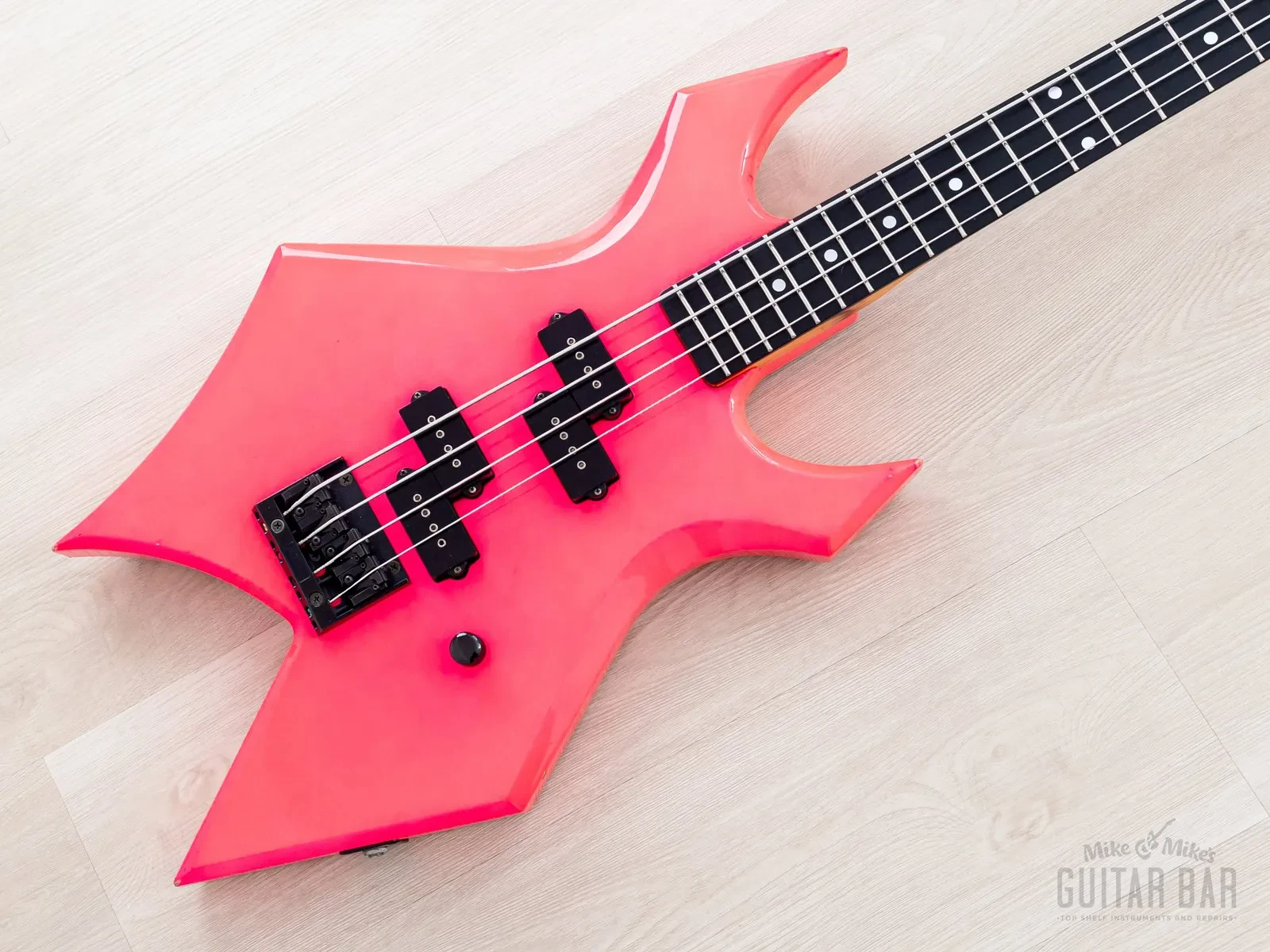 1980s BC Rich Warlock Bass NJ Series II Vintage Double P Fluorescent Pink, Japan
