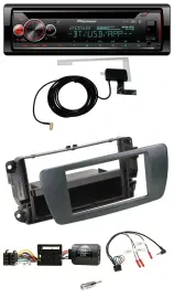 Автомагнитола для Seat Ibiza Pioneer DAB CD USB Bluetooth, совместима с управлением на руле, черный