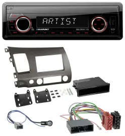 Blaupunkt SD USB 1DIN MP3 AUX Autoradio für Honda Civic Hybrid FD3 06-10 anthraz
