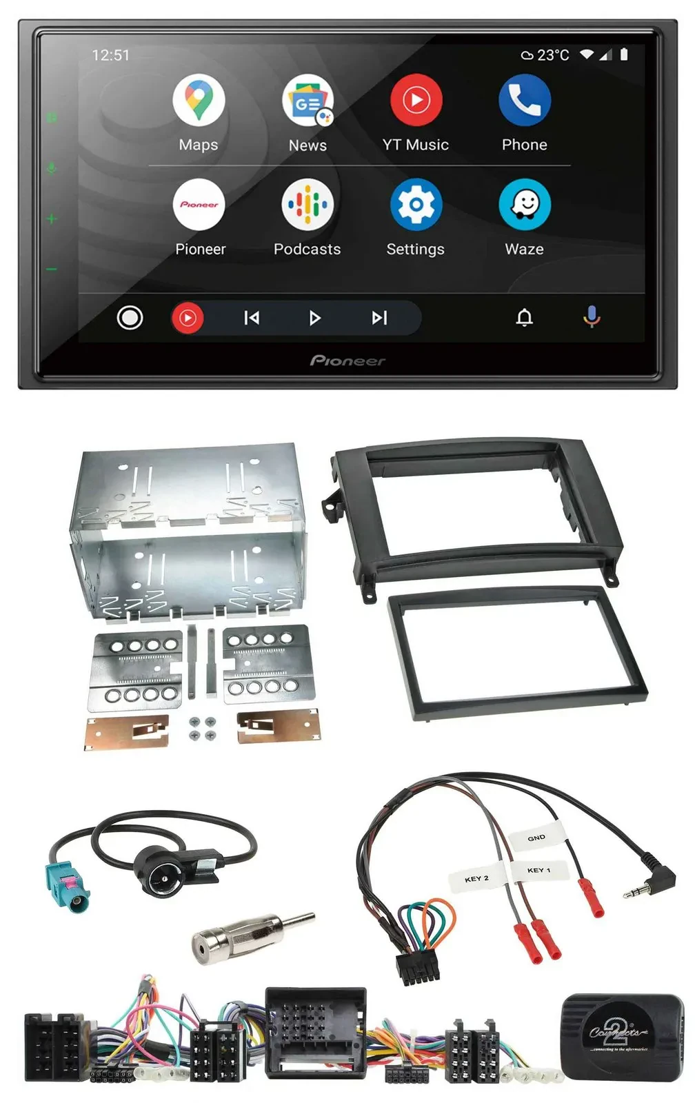 Pioneer USB 2DIN DAB Lenkrad Bluetooth Autoradio für Mercedes A- B-Klasse W169 T