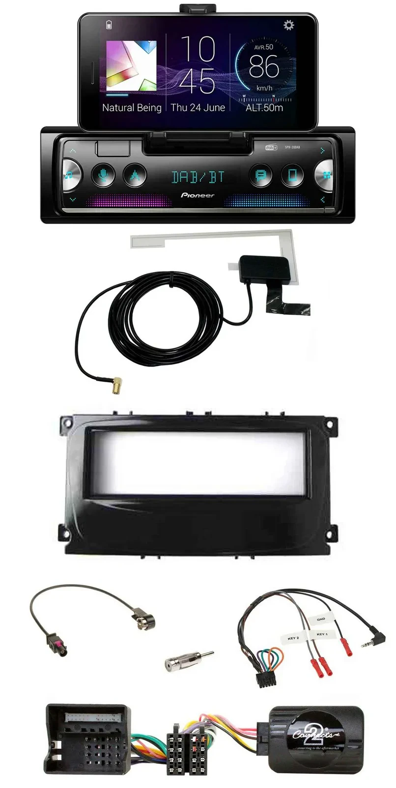 Автомагнитола Pioneer DAB, Bluetooth, USB для Ford Focus/Galaxy/C-Max (с 2007)