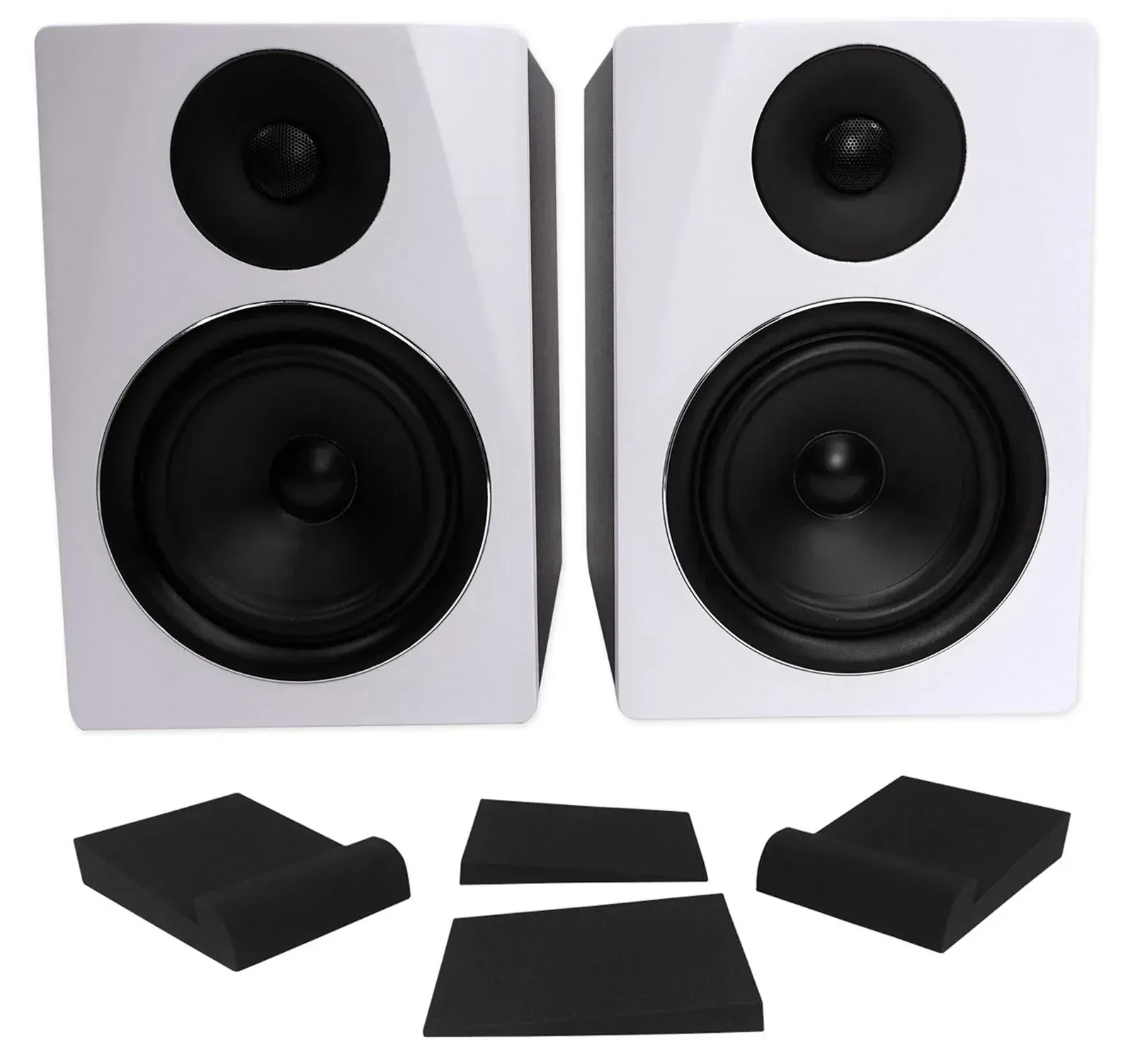 Активный студийный монитор Rockville APM6W White с аксессуарами (пара)