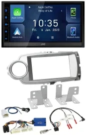 JVC DAB Bluetooth Lenkrad USB 2DIN Autoradio für Toyota Yaris 2011-2014 silber 2