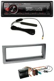 Автомагнитола Pioneer 1-DIN DAB MP3 USB AUX для Citroen C5 и Peugeot 407 (с 2004), серый металлик