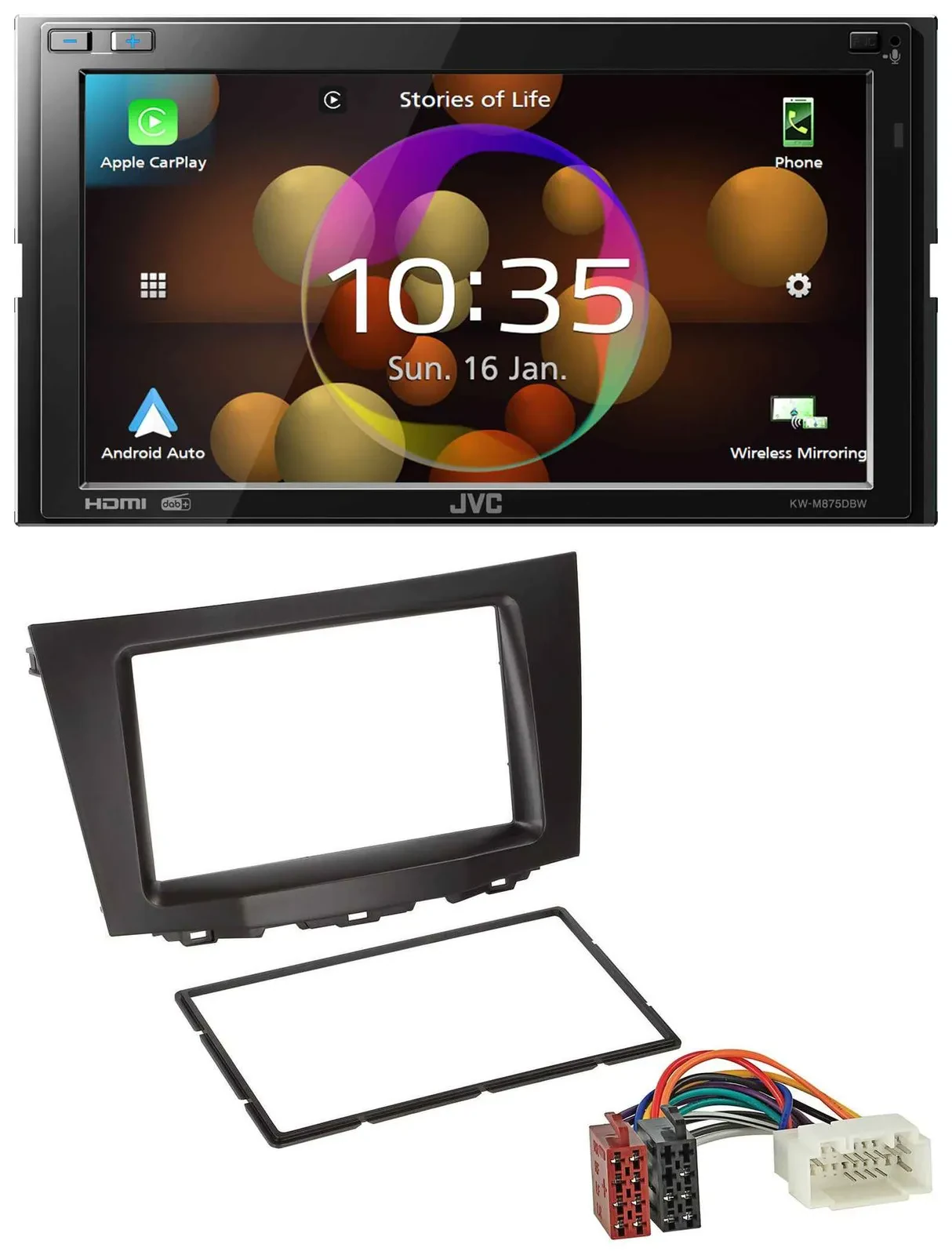 Автомагнитола для Suzuki Kizashi JVC 2-DIN DAB, MP3, Bluetooth, USB (с 2009)