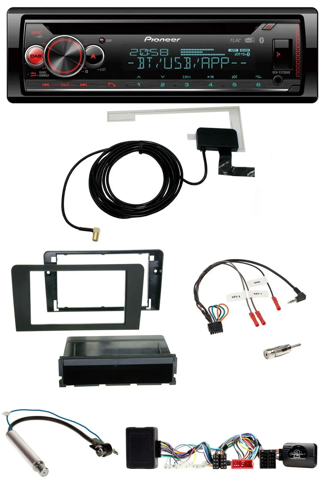 Автомагнитола для Audi A3 Pioneer DAB, CD, USB, Bluetooth, поддержка кнопок на руле