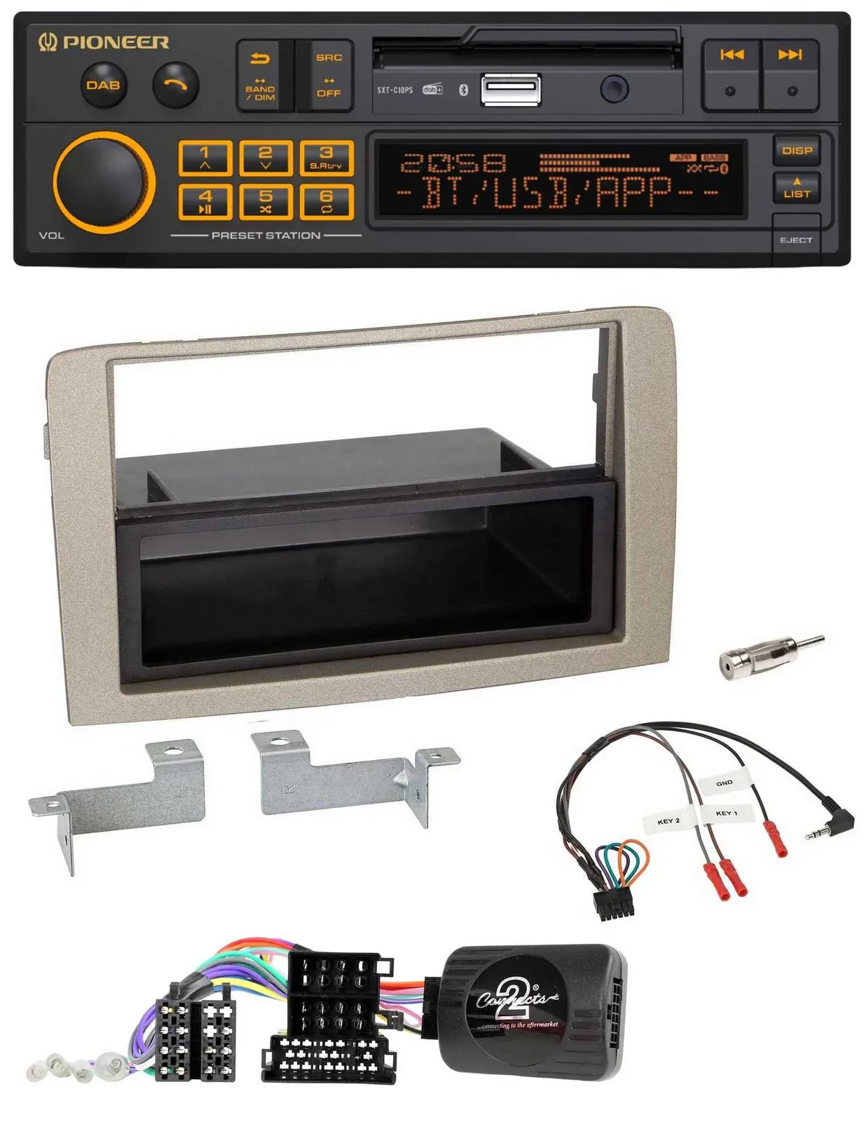 Автомагнитола Pioneer DAB, USB, Bluetooth для Lancia Musa (2004–2012)