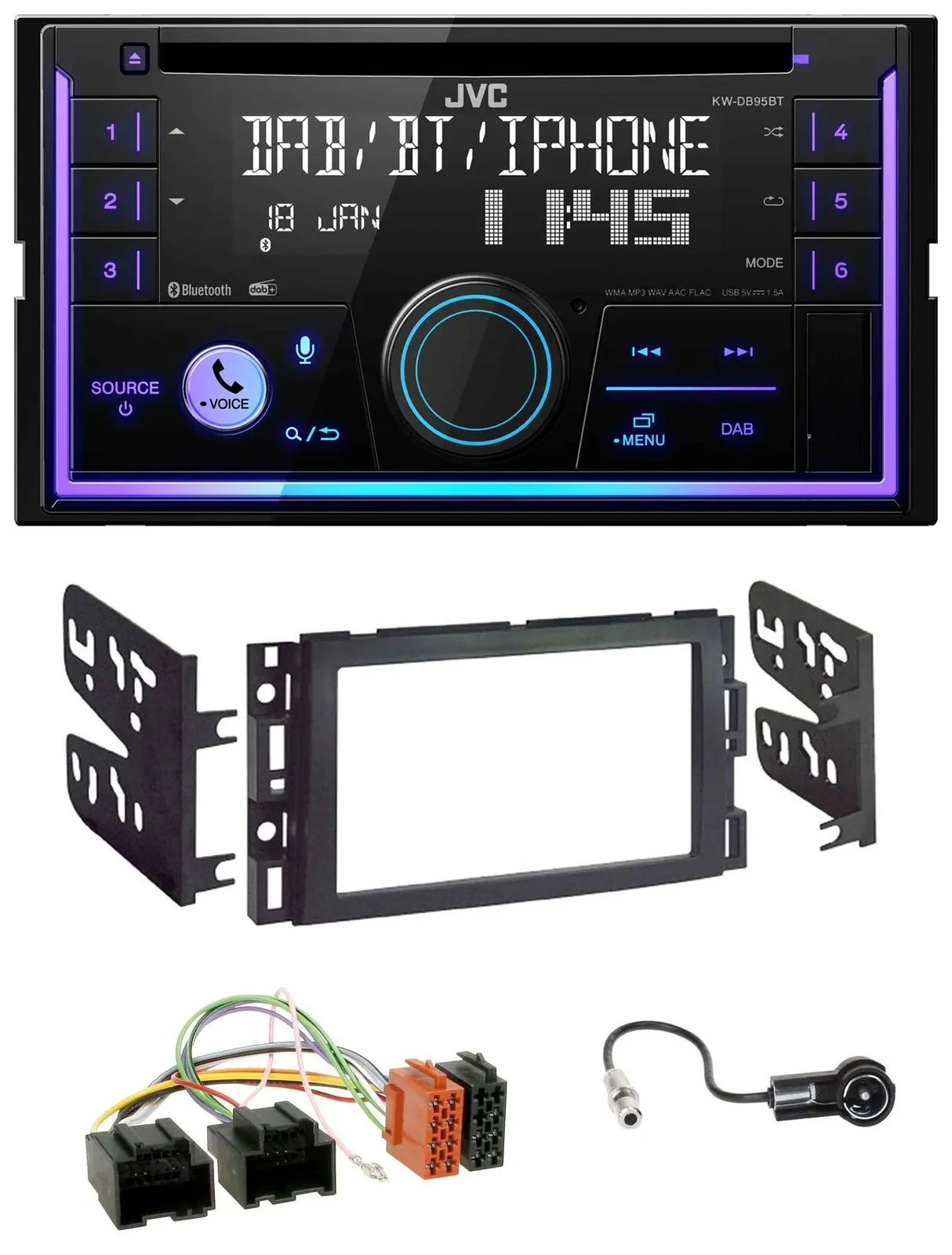 JVC MP3 USB 2DIN DAB Bluetooth CD Autoradio für Chevrolet Equinox Impala Monte C