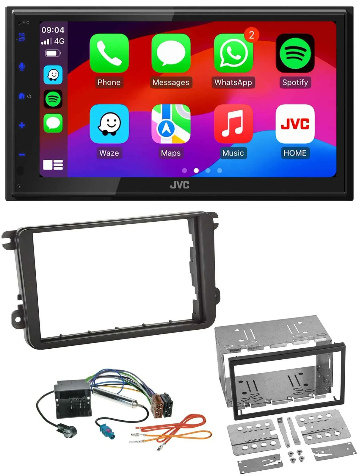 JVC Bluetooth 2DIN MP3 DAB USB Autoradio für Skoda Fabia Octavia II Rapid Roomst