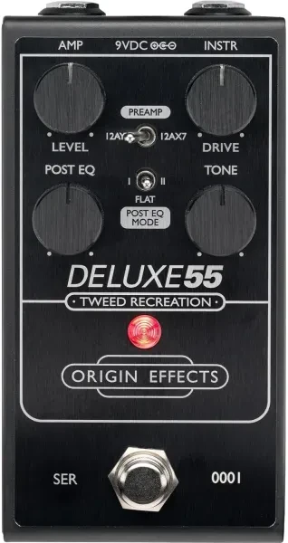 Педаль эффектов для электрогитары Origin Effects Deluxe55 Tweed Limited Edition Black Version Preamp Overdrive