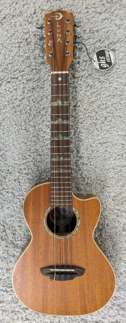 Luna Guitars Luna Uke HTT 8 High Tide Tenor 8 String Mahogany Acoustic Electric Ukulele w/Bag