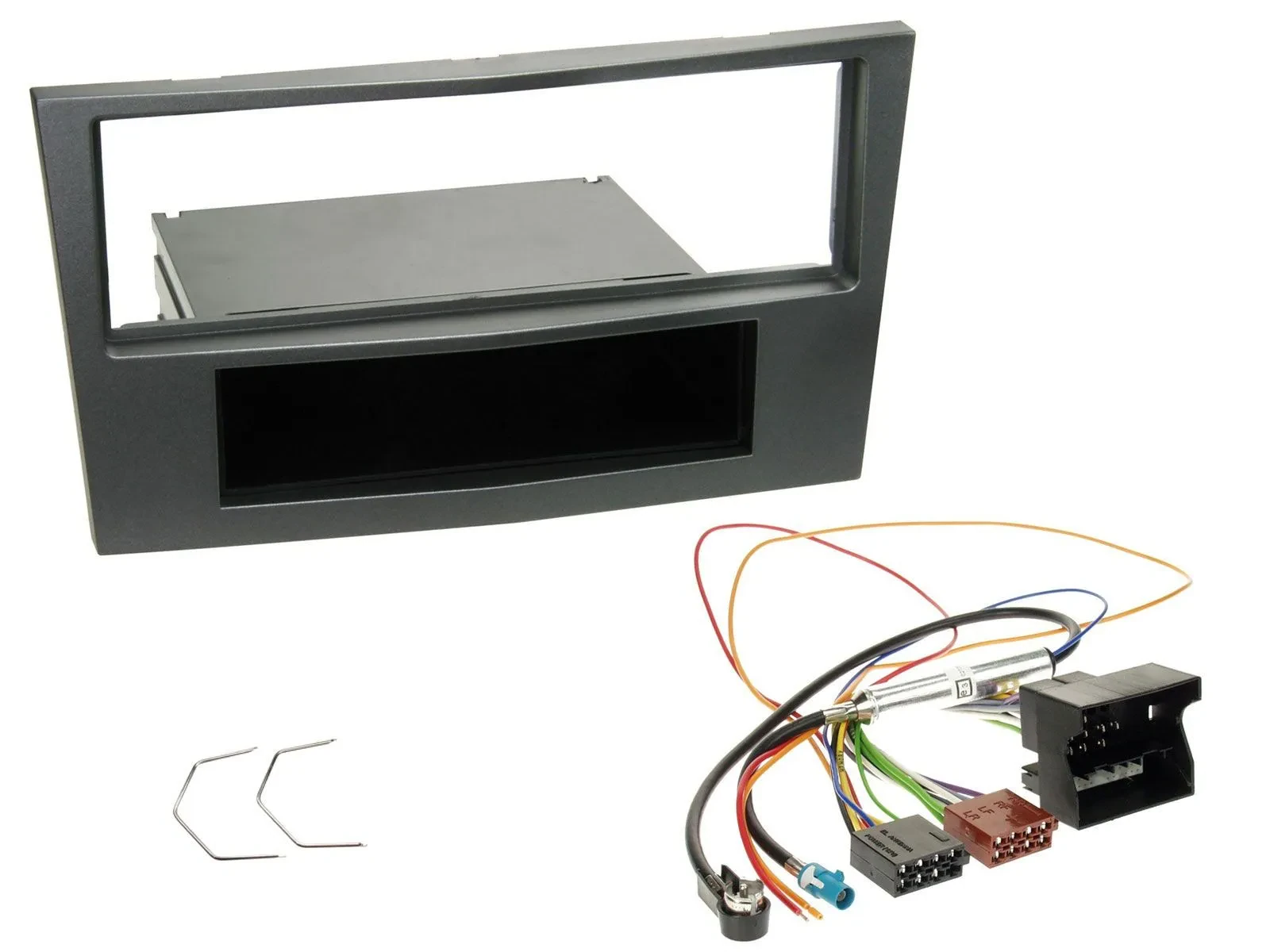 Einbauset DIN Autoradio für Opel Antara Astra H Zafira B ab 2005 charcoal