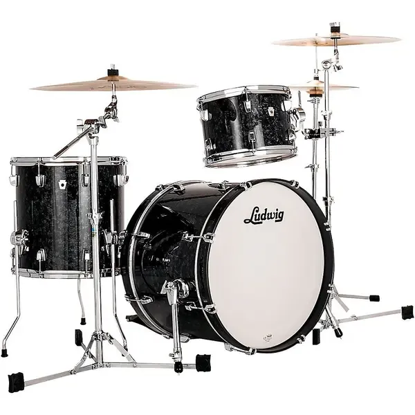 Ударная установка акустическая Ludwig NeuSonic 3-Piece Downbeat Shell Pack With 20" Bass Drum Ebony Pearl