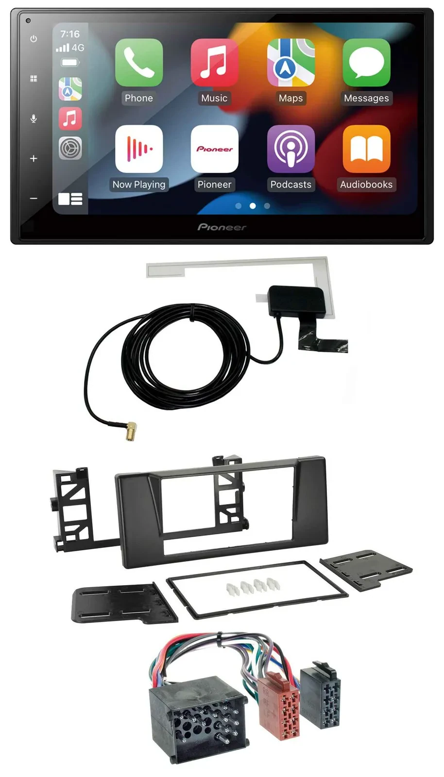 Автомагнитола для BMW 5 Series (E39), X5 Pioneer 2 DIN, MP3, USB, Bluetooth, DAB, Rundpin