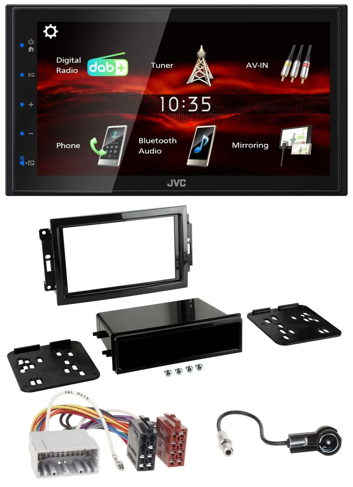 Автомагнитола для Chrysler/Dodge/Jeep JVC 2-DIN USB Bluetooth MP3 DAB
